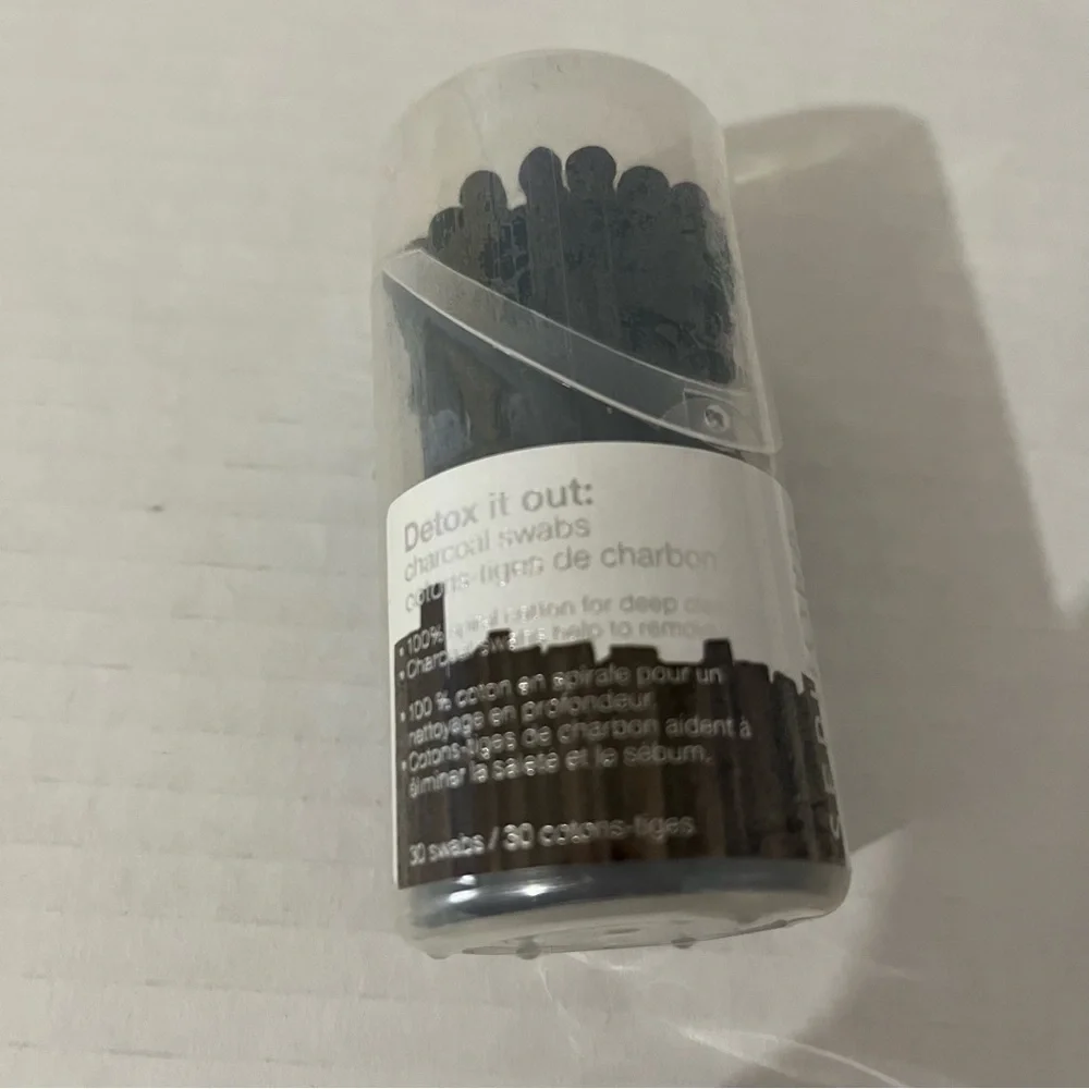Sephora Black Swab Set Charcoal detox 30 swabs New